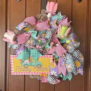 Happy Easter door wreath never looked so cute! Be the envy of your neighbors